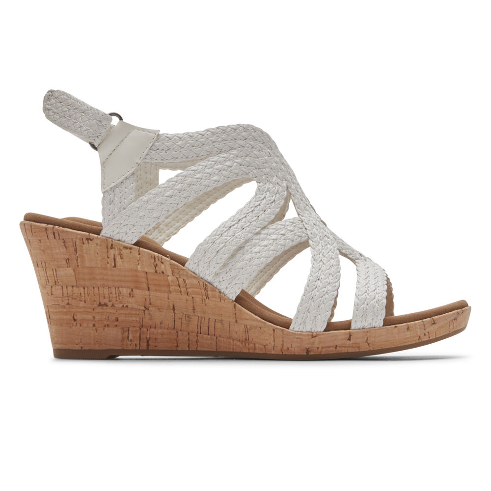 Rockport Singapore Womens Sandals - Briah Braided White - MF7346852